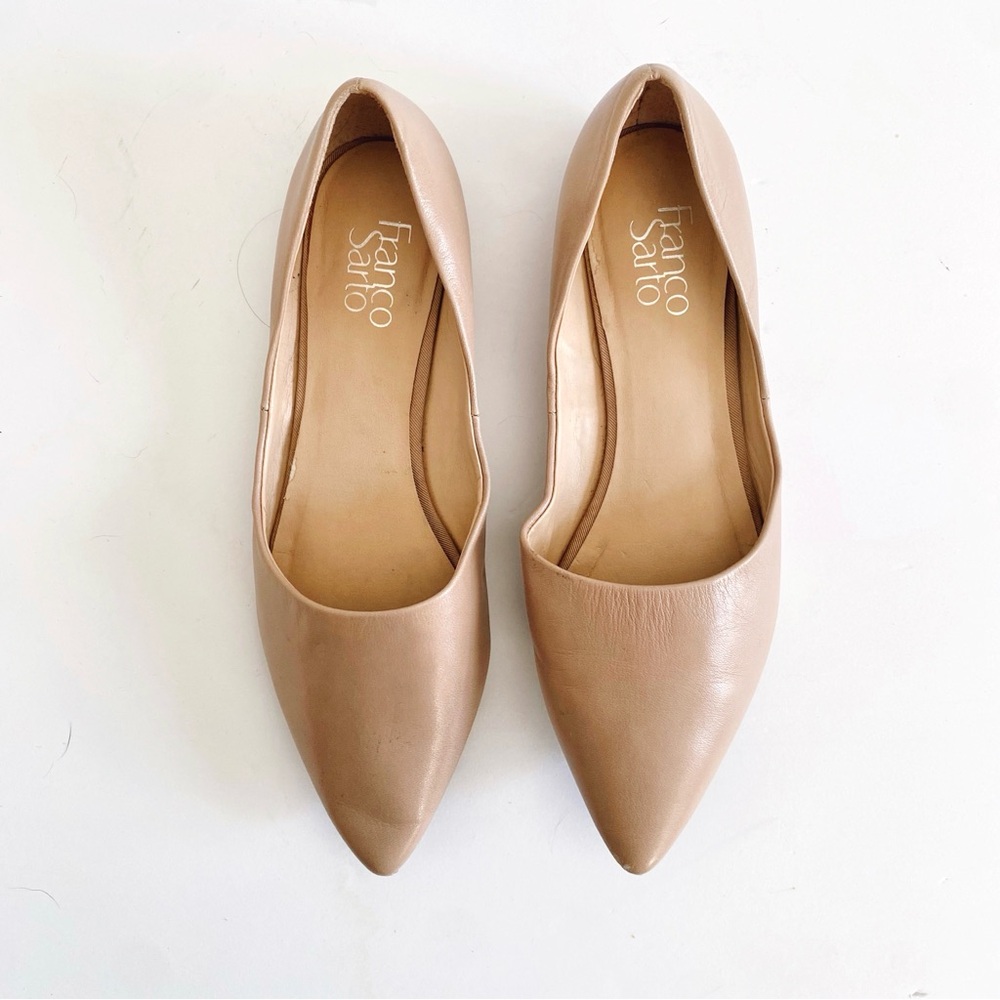 FRANCO SARTO Hazeline Tan Leather Flats